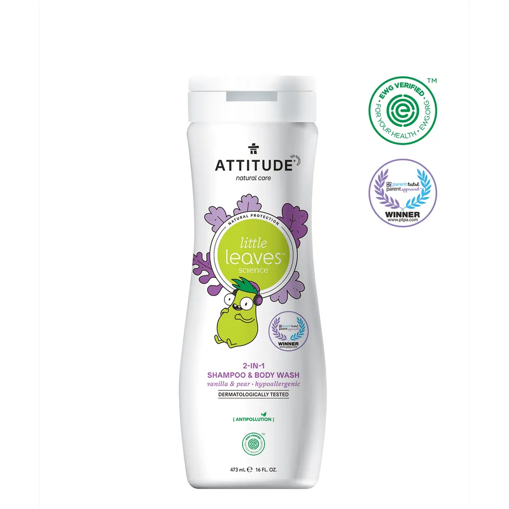 Attitude Little Leaves 2 ühes: šampoon & kehapesu Vanilla & Pear 473ml